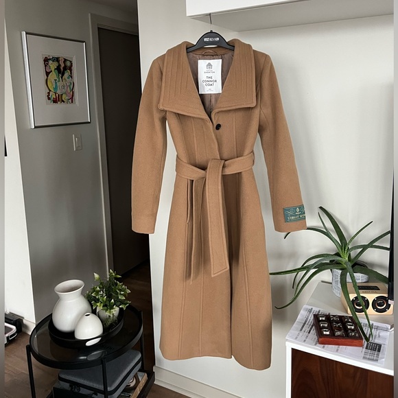 New 2XS Aritzia Babaton The Connor Wool Tailored Winter Coat Long Winter Elegant - Picture 7 of 16